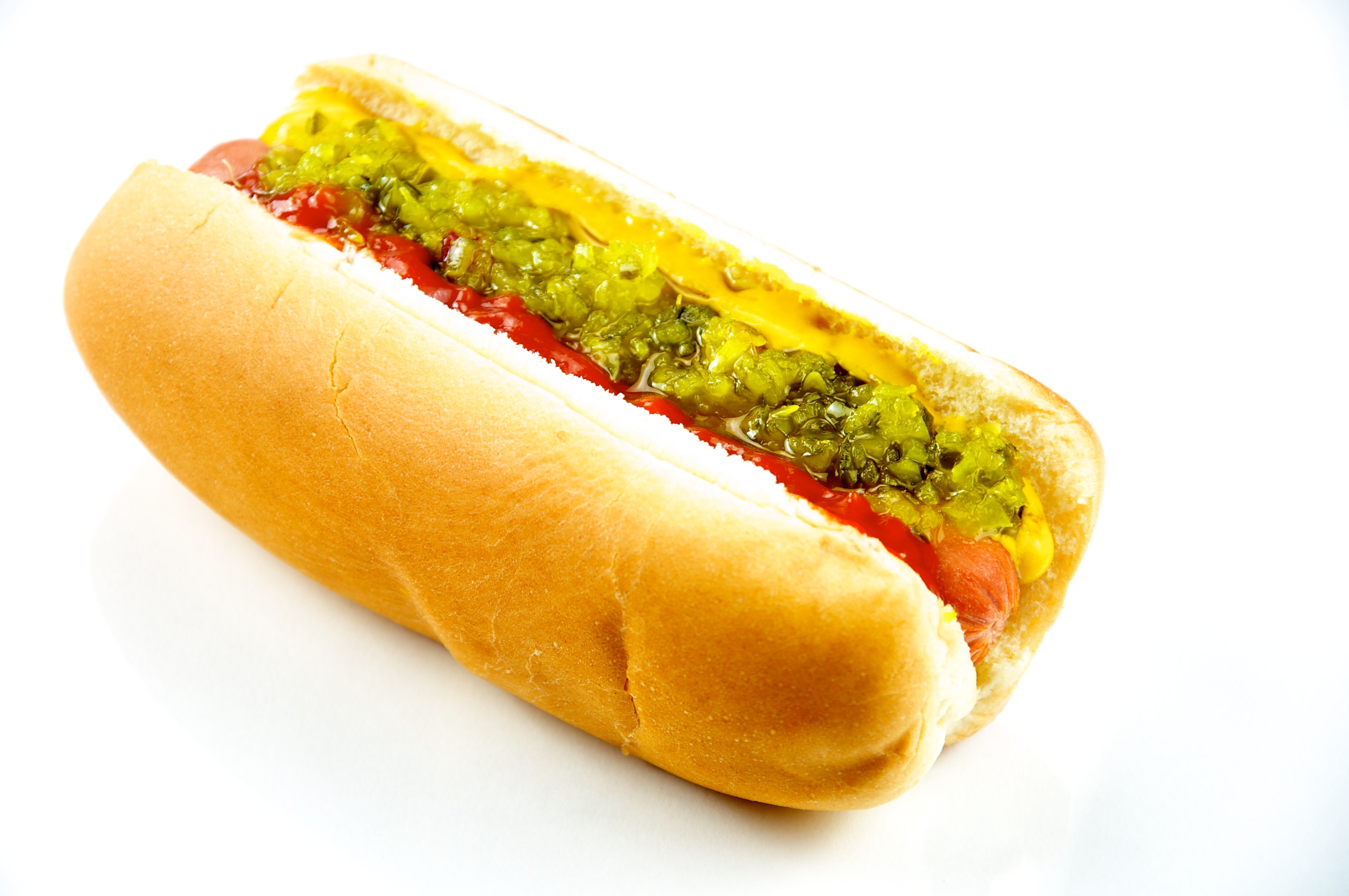 Real hot dog with relish